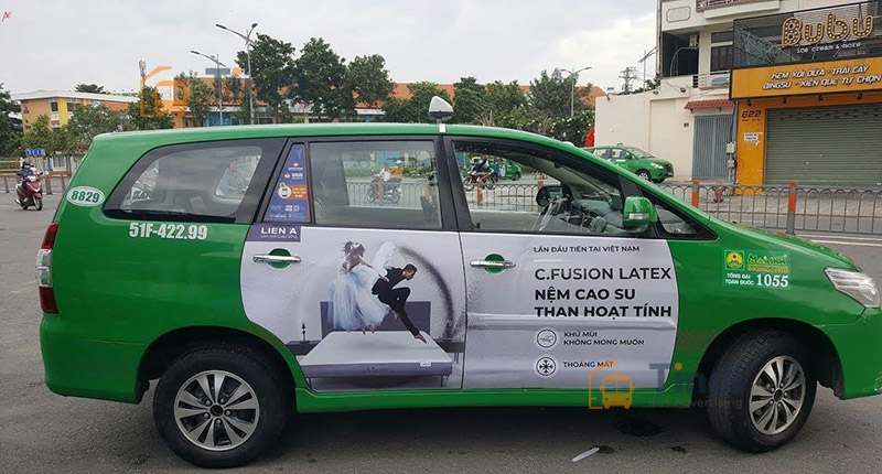 Quảng cáo xe buýt vs Quảng cáo taxi – Nên chọn kênh nào cho thương hiệu? Quảng cáo 4 cánh trên taxi Mai Linh