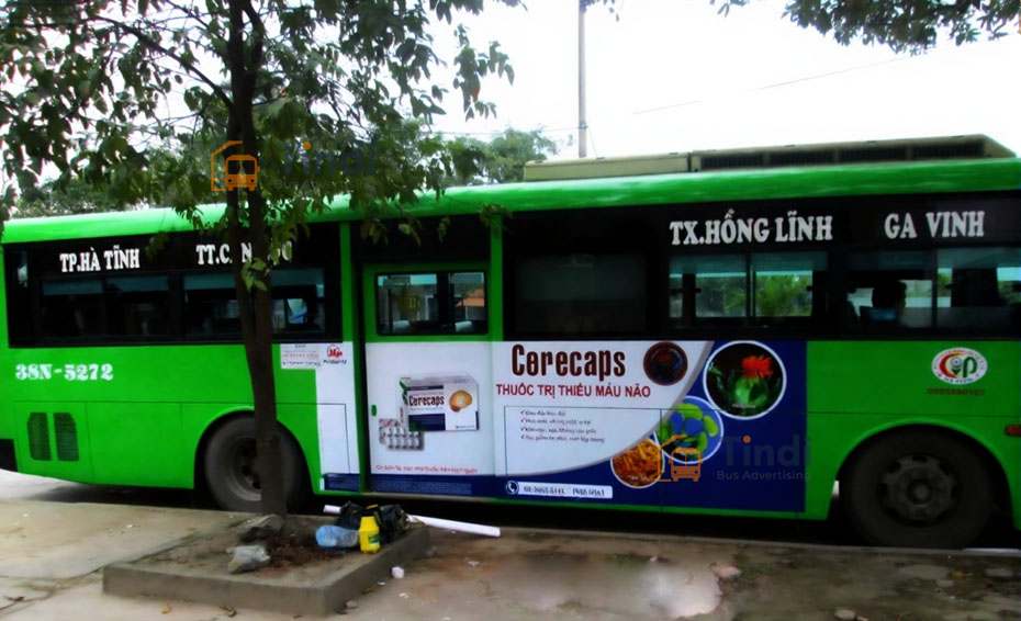 Tindi Bus Ads phục vụ hàng chục chiến dịch quảng cáo trên xe bus Hà Tĩnh cho doanh nghiệp