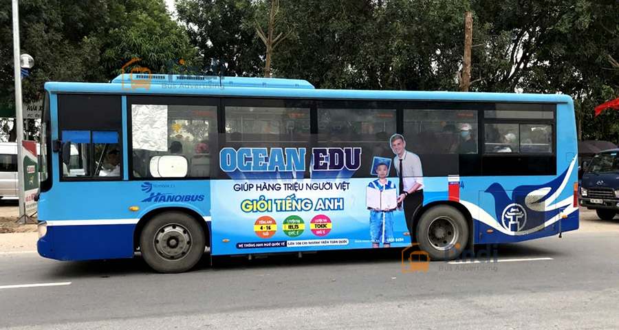 Quảng cáo xe bus Vĩnh Phúc hình thức die-cut ấn tượng